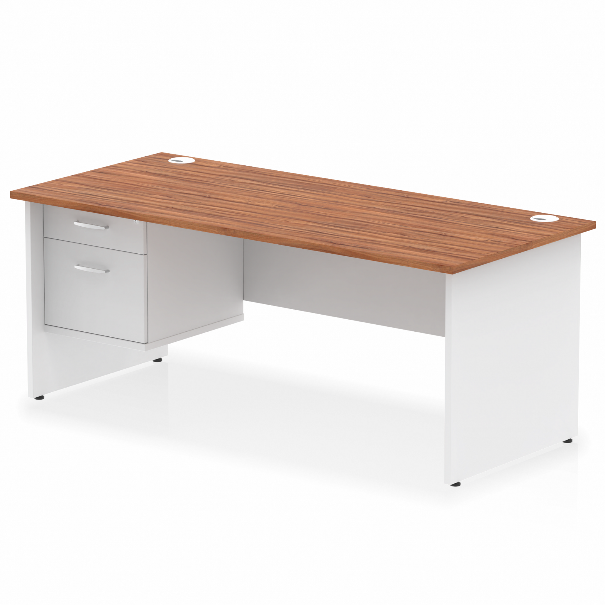 Impulse 1800mm Panel End Straight Desk With Single Fixed Pedestal