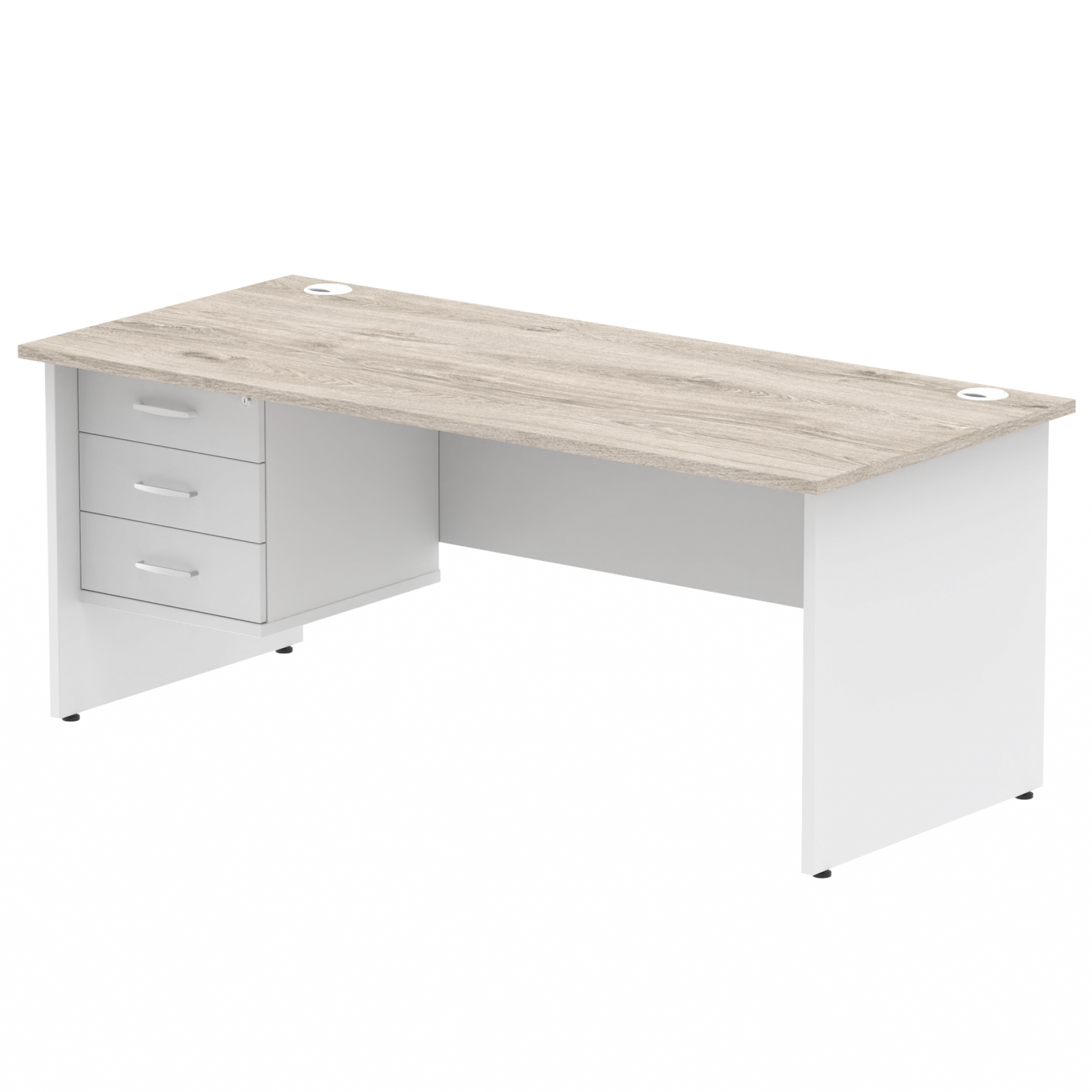 Impulse 1800mm Panel End Straight Desk With Single Fixed Pedestal