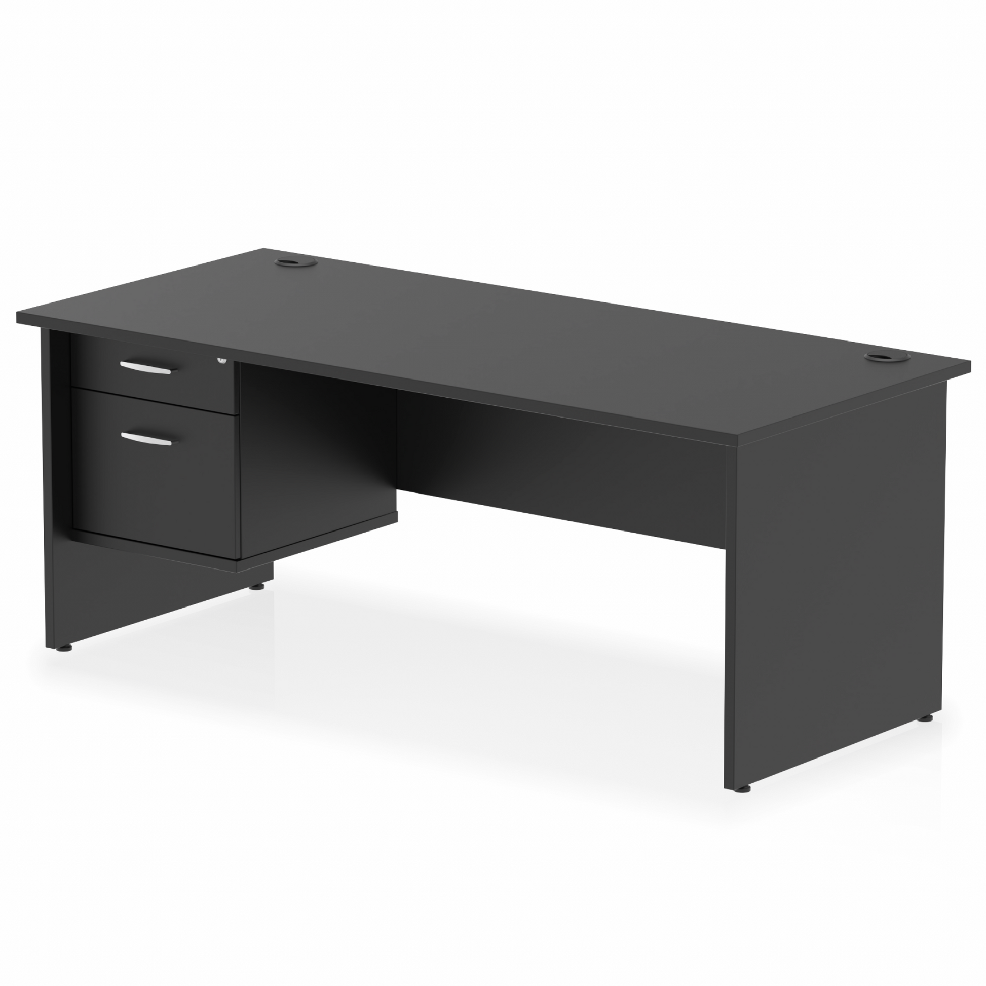 Impulse 1800mm Panel End Straight Desk With Single Fixed Pedestal