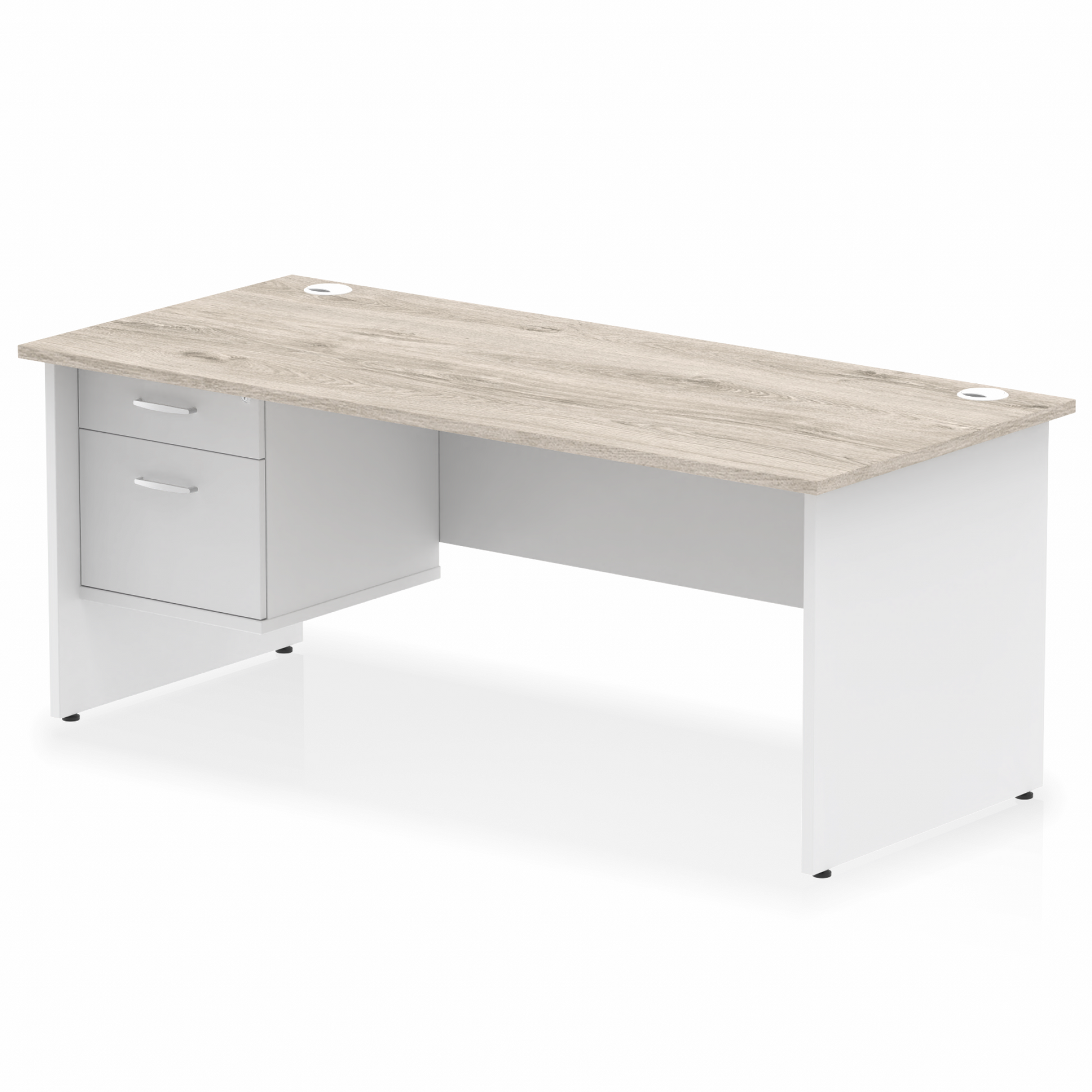 Impulse 1800mm Panel End Straight Desk With Single Fixed Pedestal